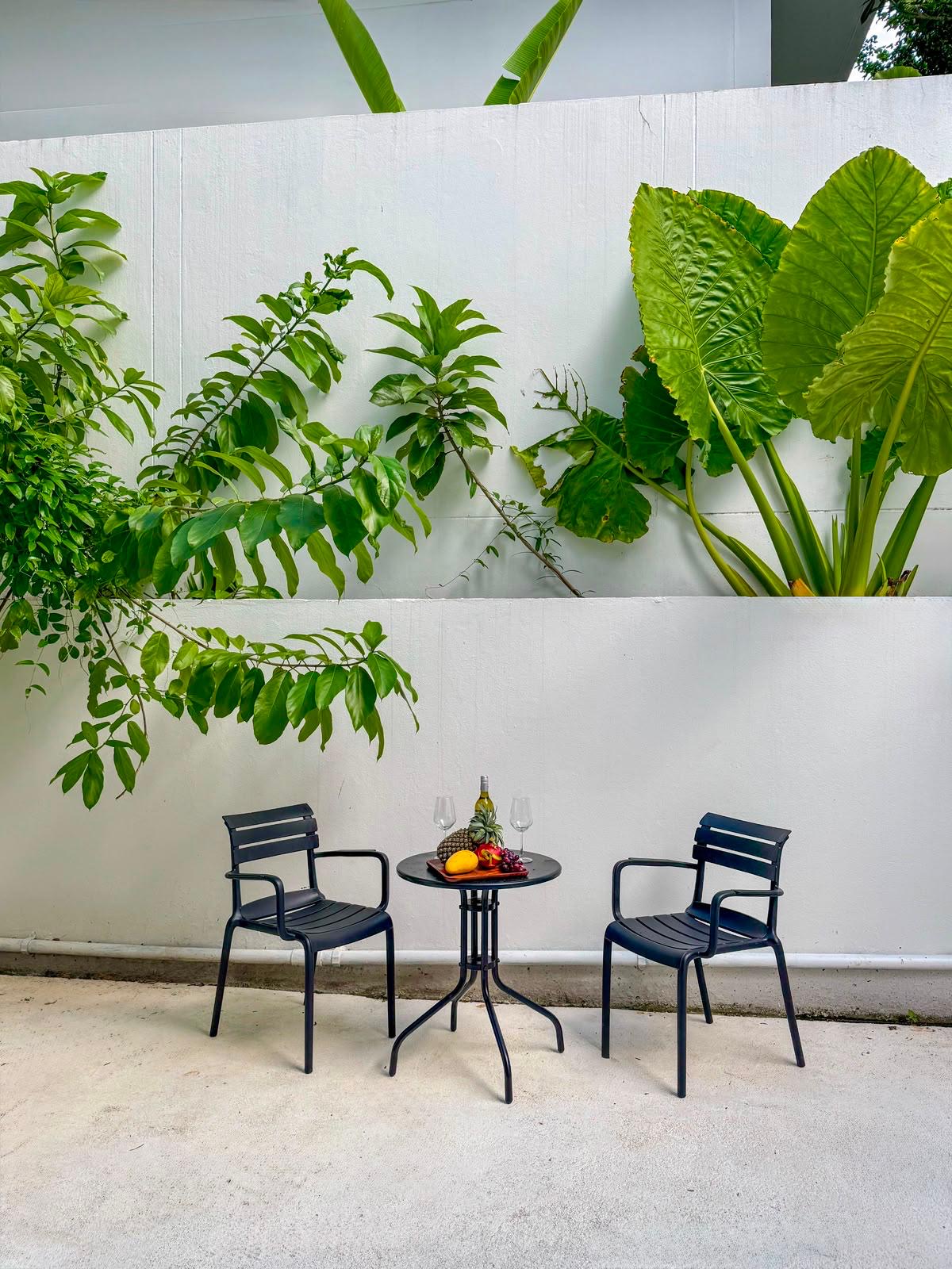 Ground-floor courtyard with tropical plants